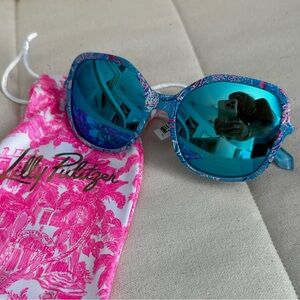 NWT LILLY PULITZER Nora POLARIZED Sunglasses Bahamas Beachcomber blue NWT